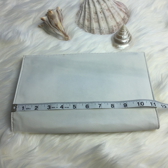 White Apt 9 Envelope Bag Purse with Chain Versatile Hand Bag Cross Vintage - Picture 4 of 8